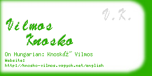 vilmos knosko business card